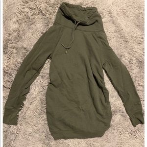 Green cowl neck maternity sweatshirt